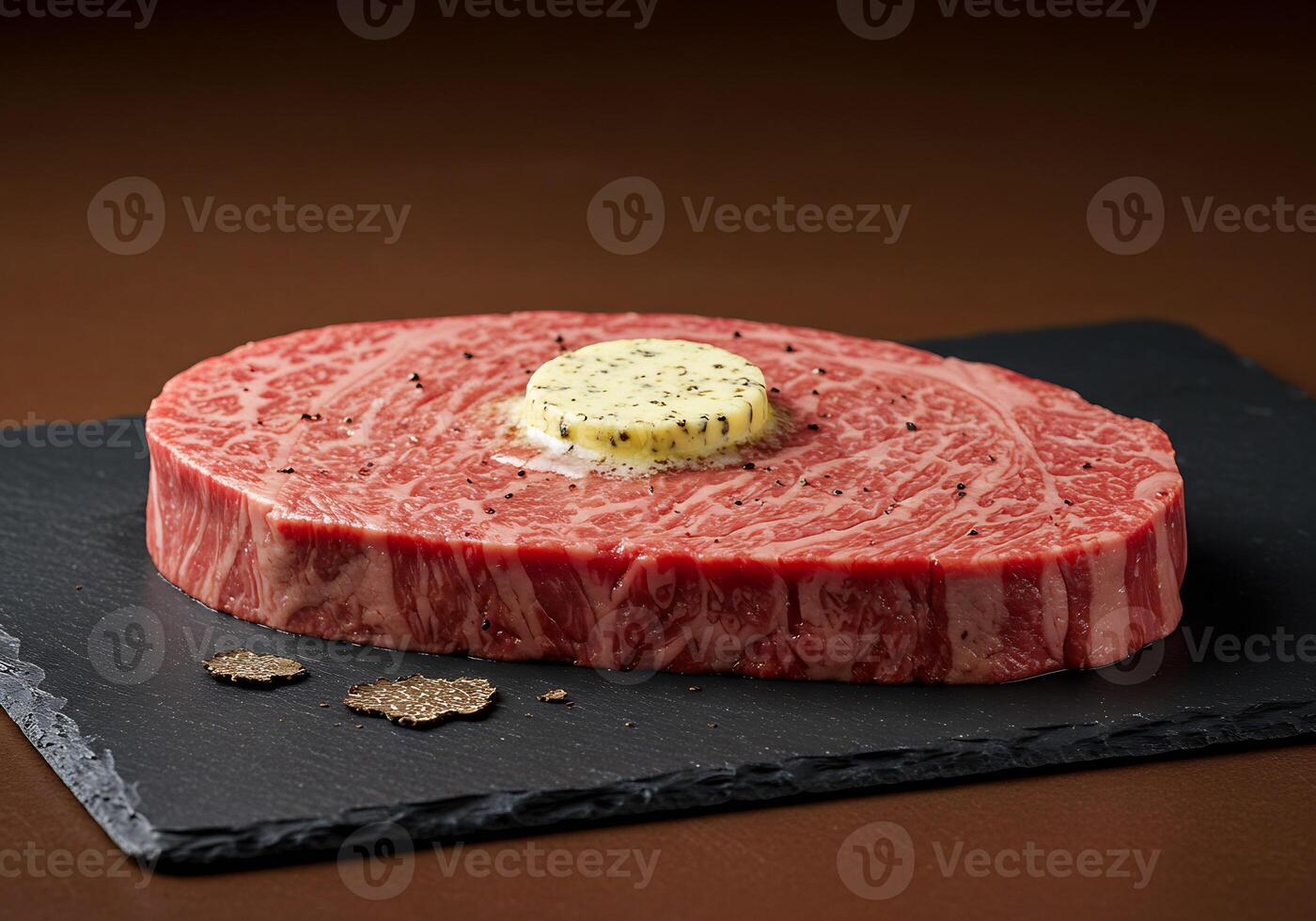 Seared Steak Topped with Herb Butter and Truffle photo