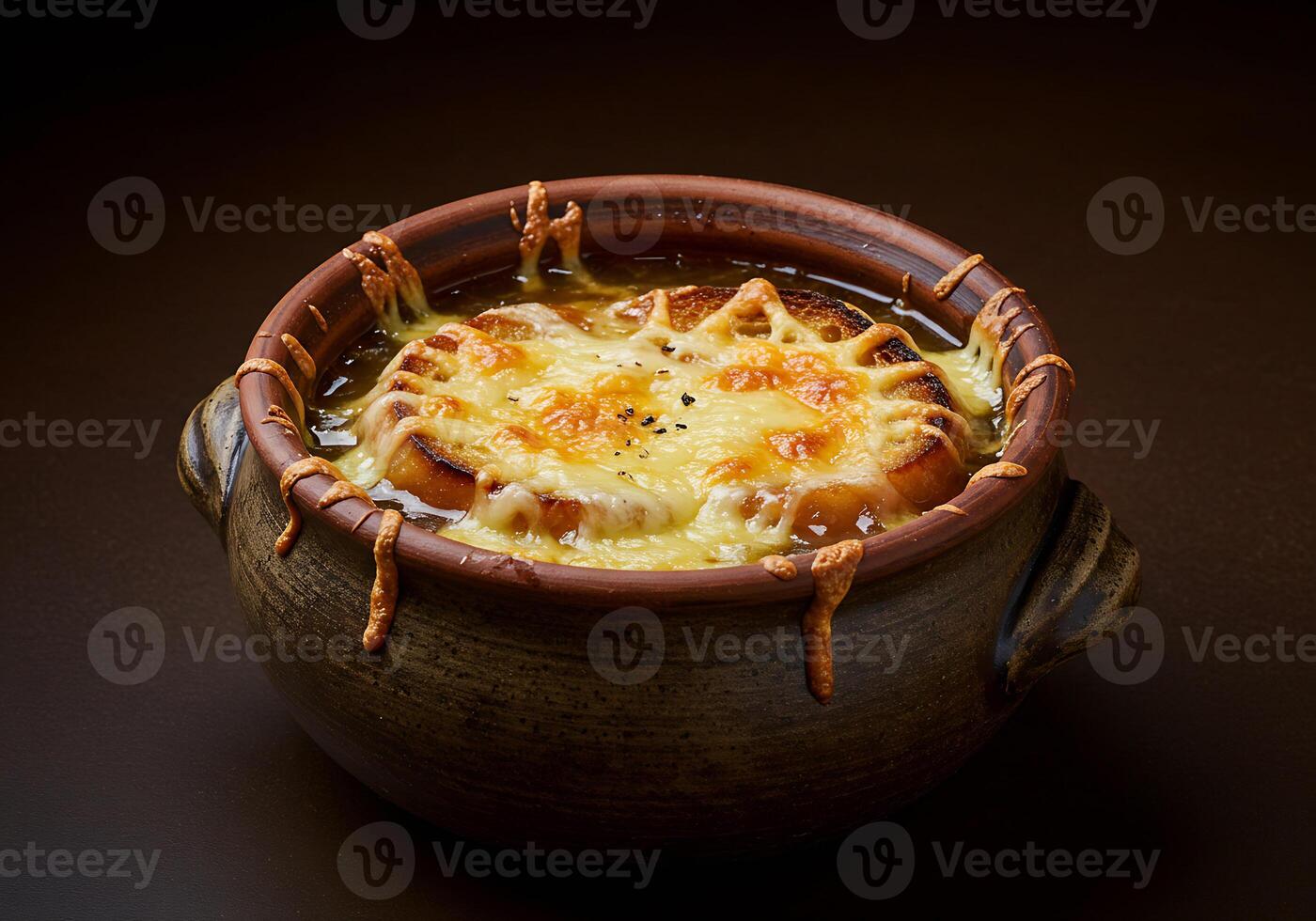 Savory French Onion Soup with Melted Cheese Crust photo