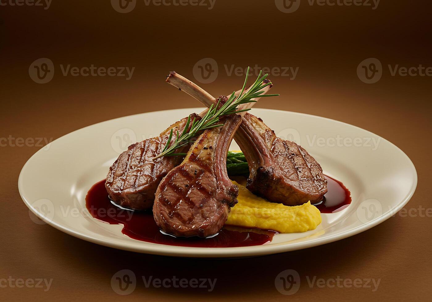 Grilled Lamb Chops with Creamy mashed potatp photo
