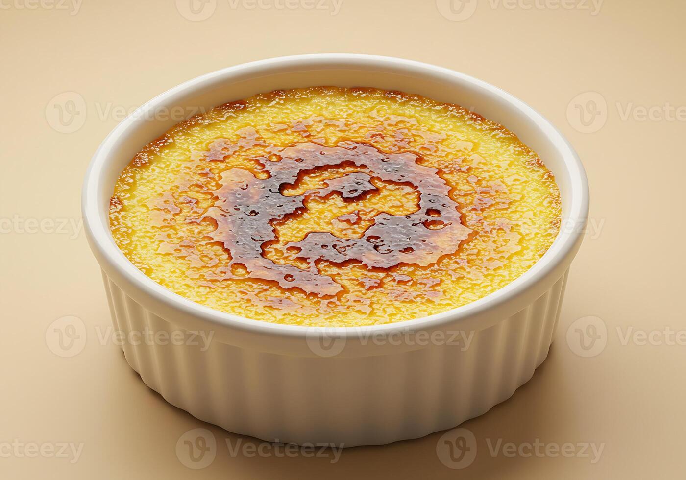 Golden Caramel Custard in Creamy Dish photo