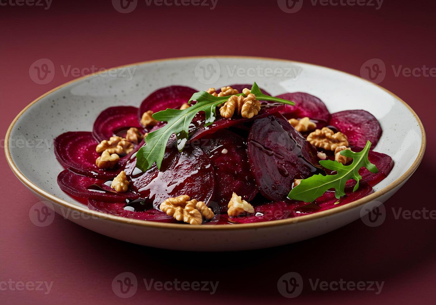 Elegant Beetroot Salad with Walnuts and Arugula Dressing photo