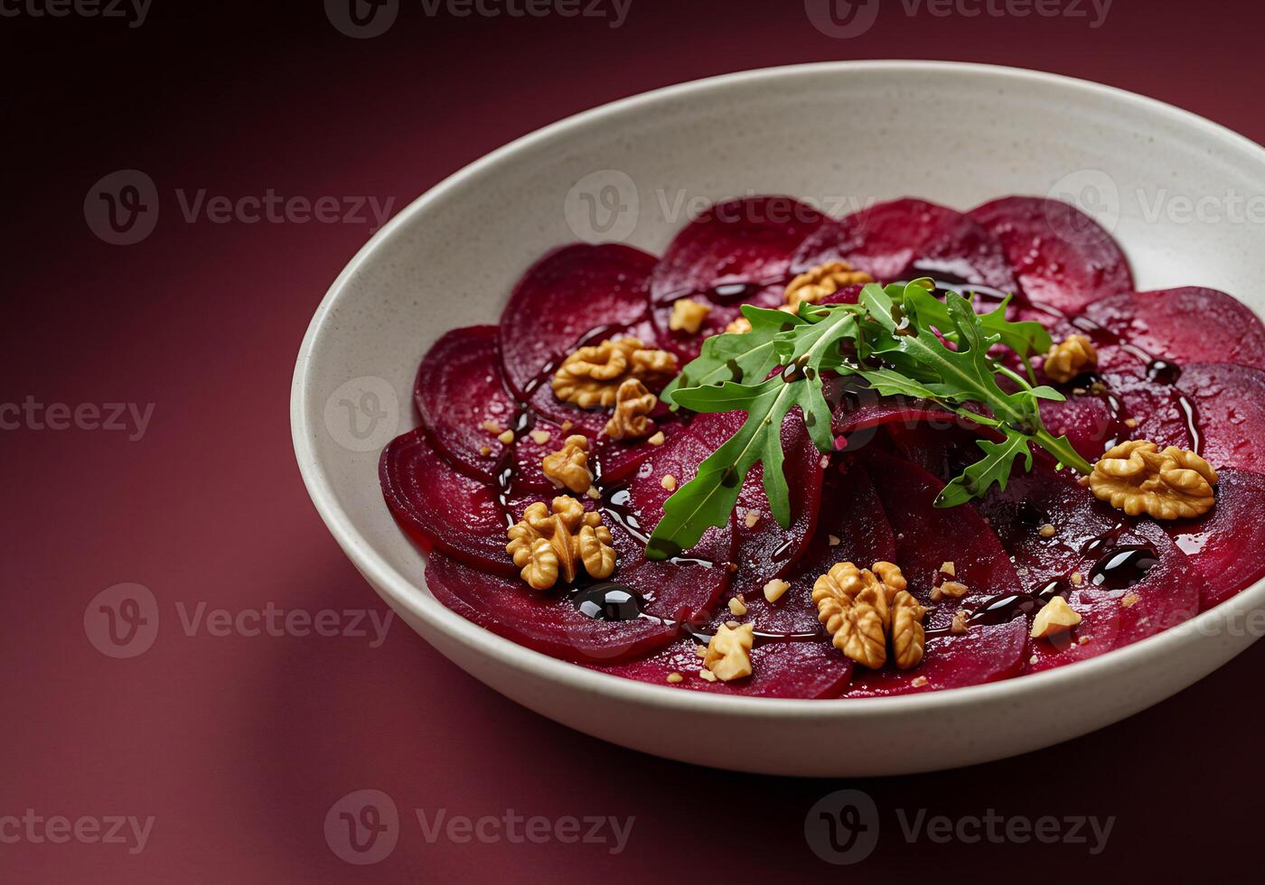 Elegant Beetroot Salad with Walnuts and Arugula salad photo