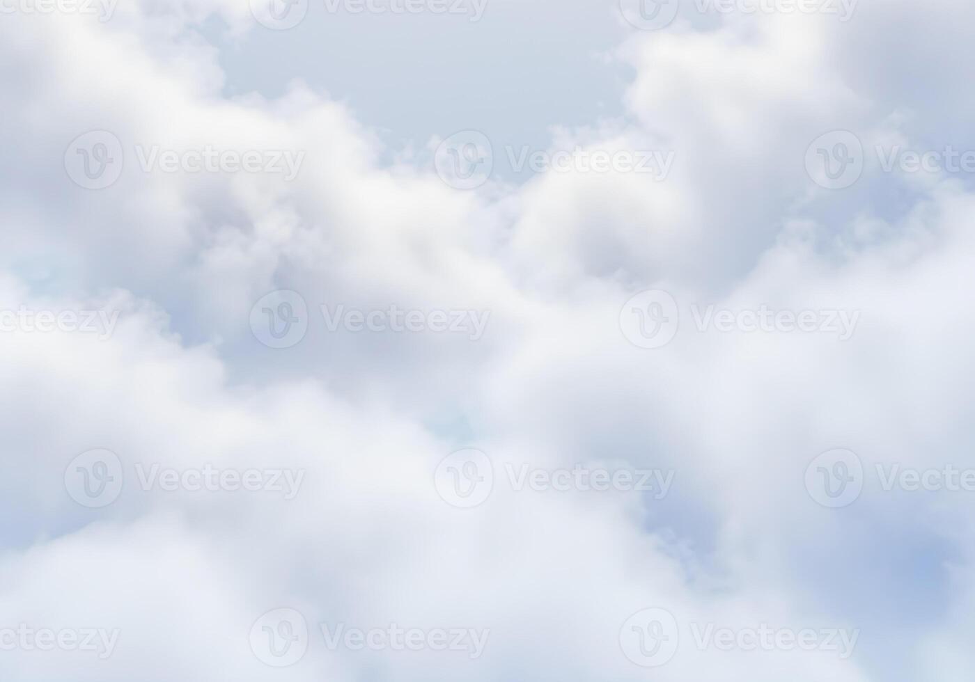 Serene Sky Filled with Soft, Fluffy Cumulus Clouds photo