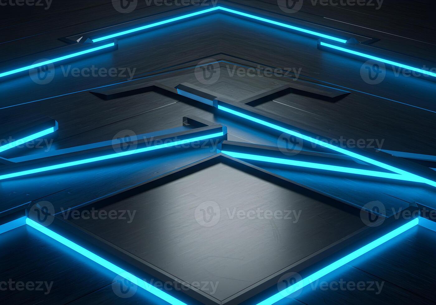 Abstract Futuristic Neon Geometry Design photo