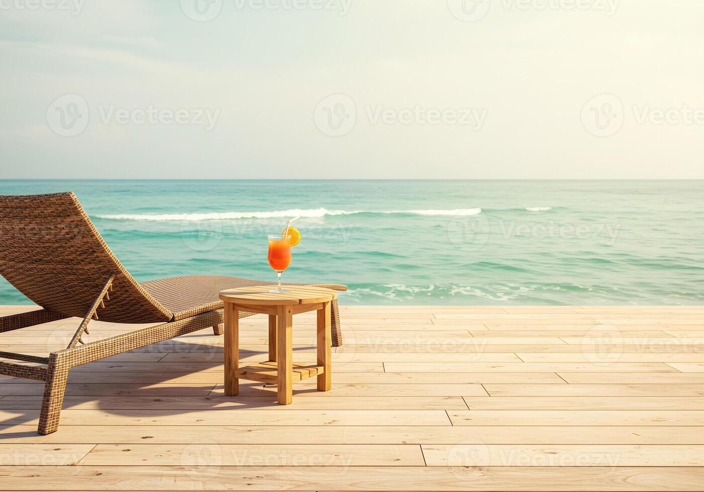 Oceanfront Relaxation Sun, Sand, and a Tropical Cocktail photo