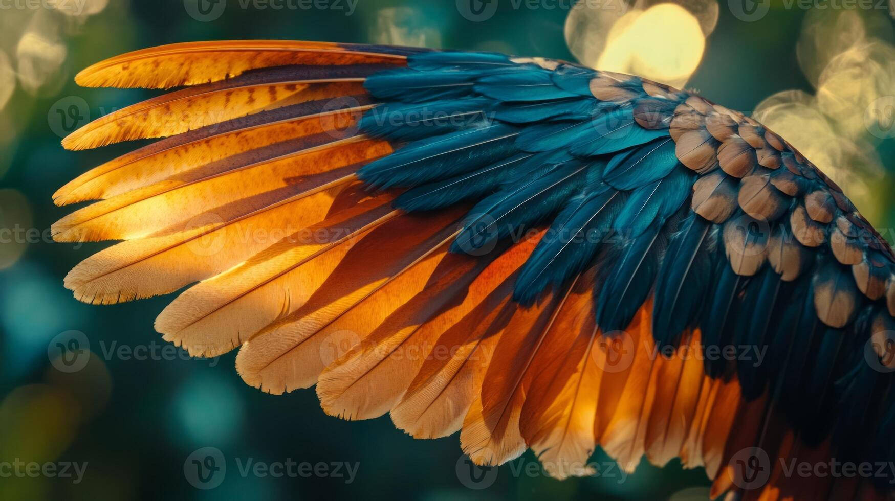 A close up of a bird's wings photo