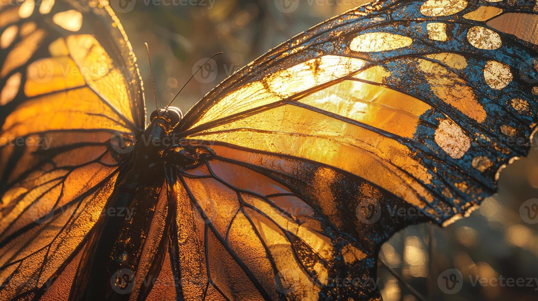 A close up of a butterfly with its wings open photo
