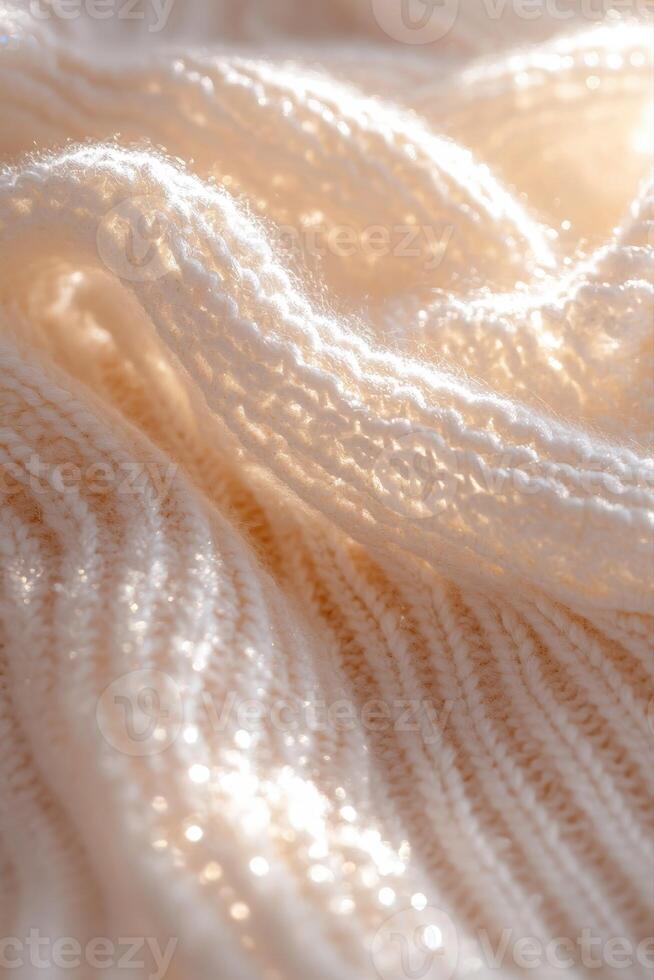 Soft boucle fabric with delicate texture and sheen on display photo