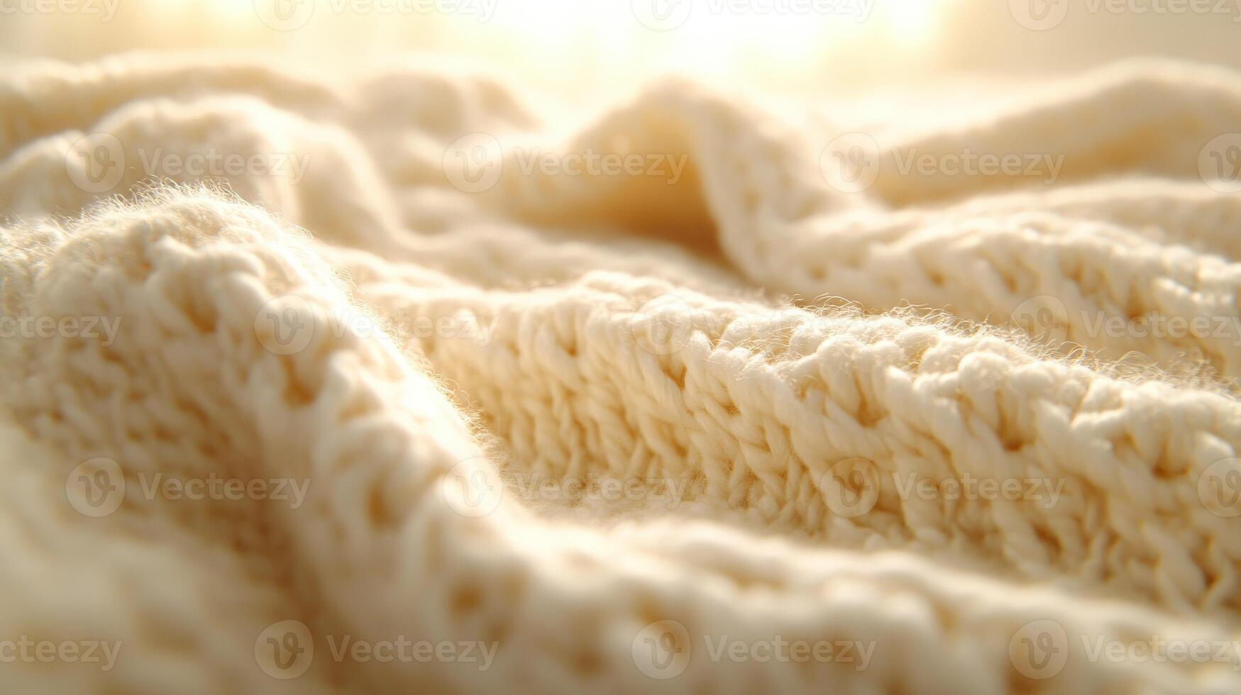 Soft white boucle fabric gently draped in warm sunlight photo