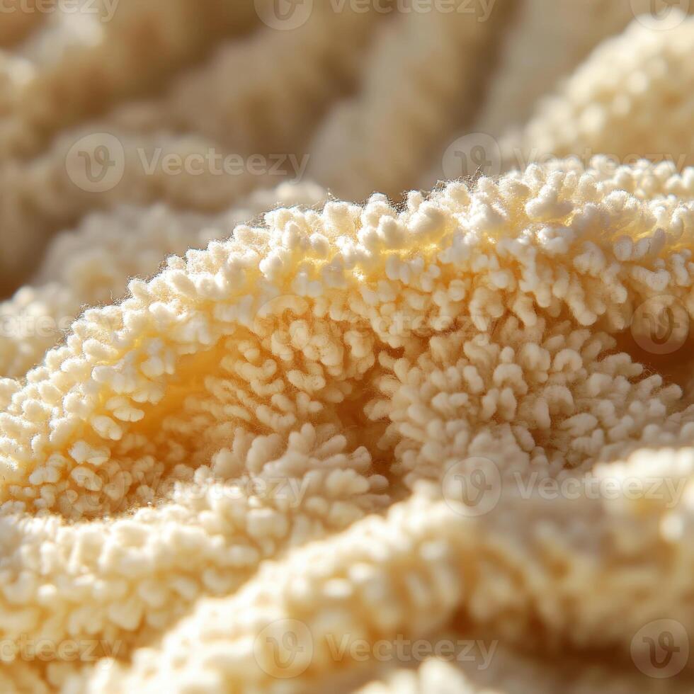 Soft boucle fabric showcases intricate texture in warm tones photo