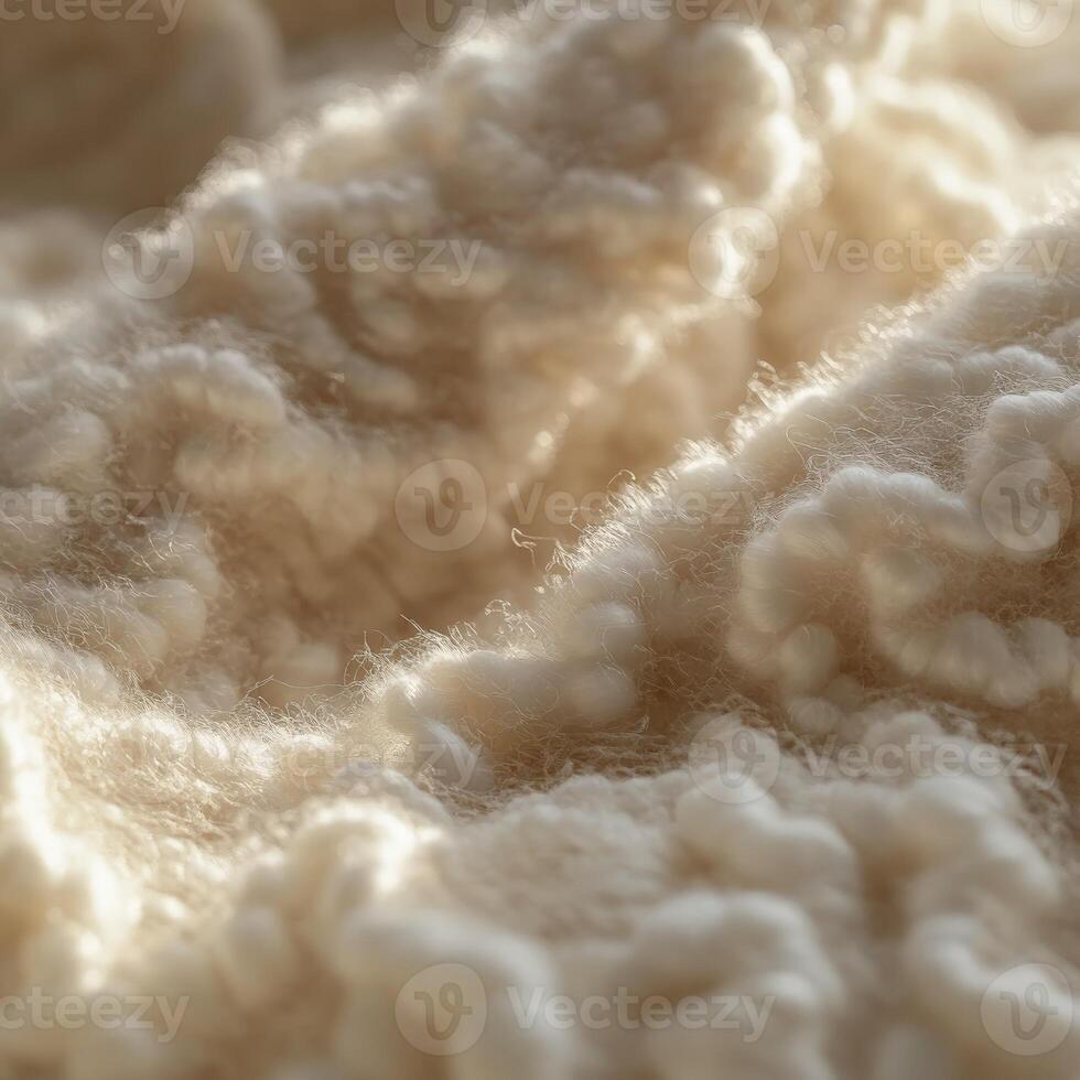 Soft boucle fabric with textured layers in warm light photo