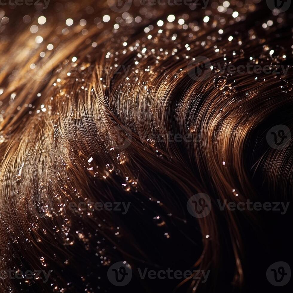 Relaxing head spa treatment with sparkling water droplets photo
