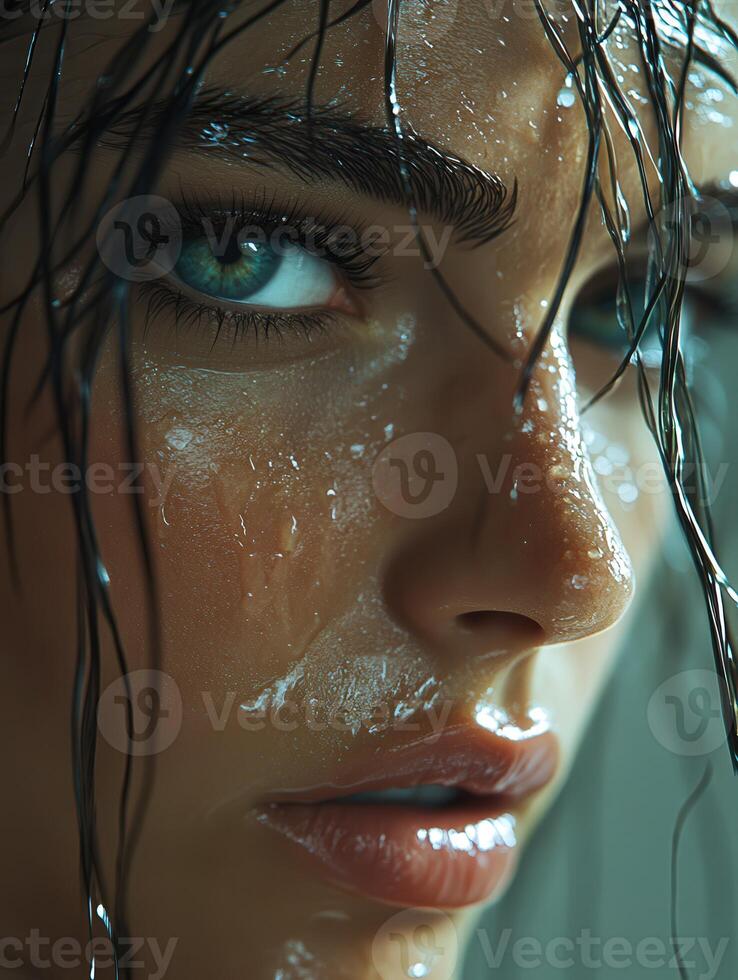 Relaxing head spa treatment with focus on serene features photo