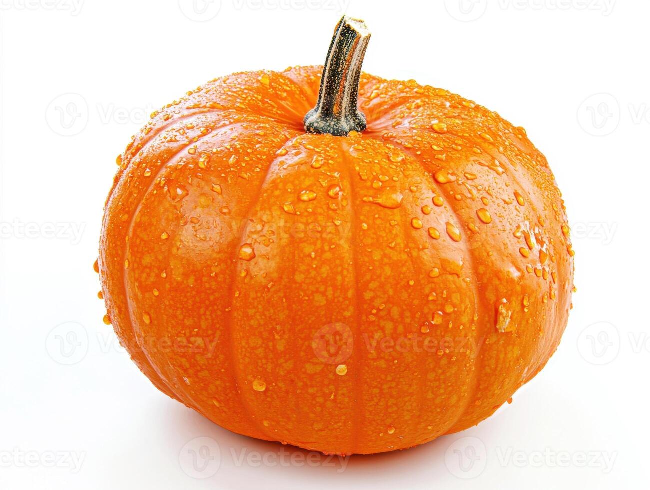 Freshly washed pumpkin with droplets after a rainfall photo