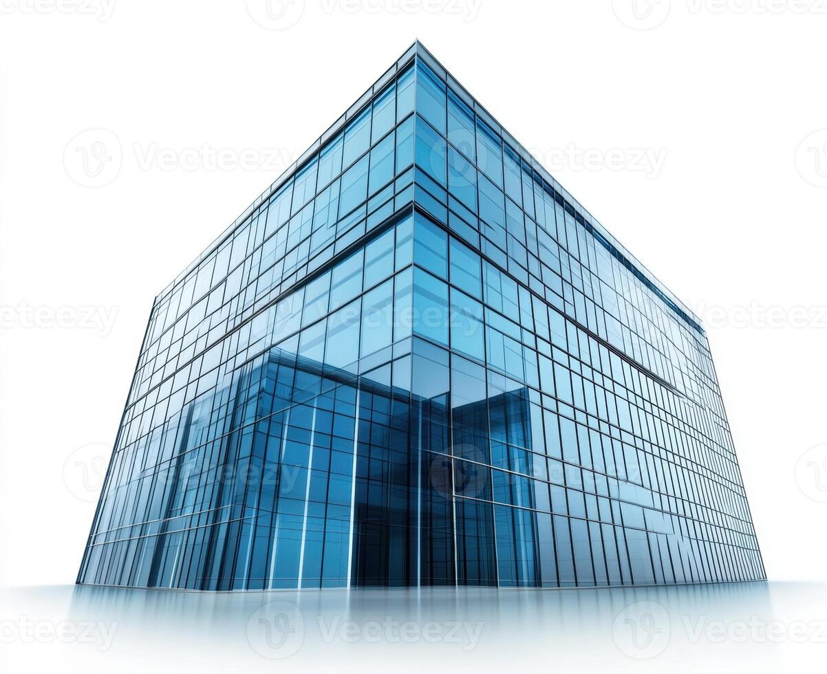Modern glass building with striking architectural design photo