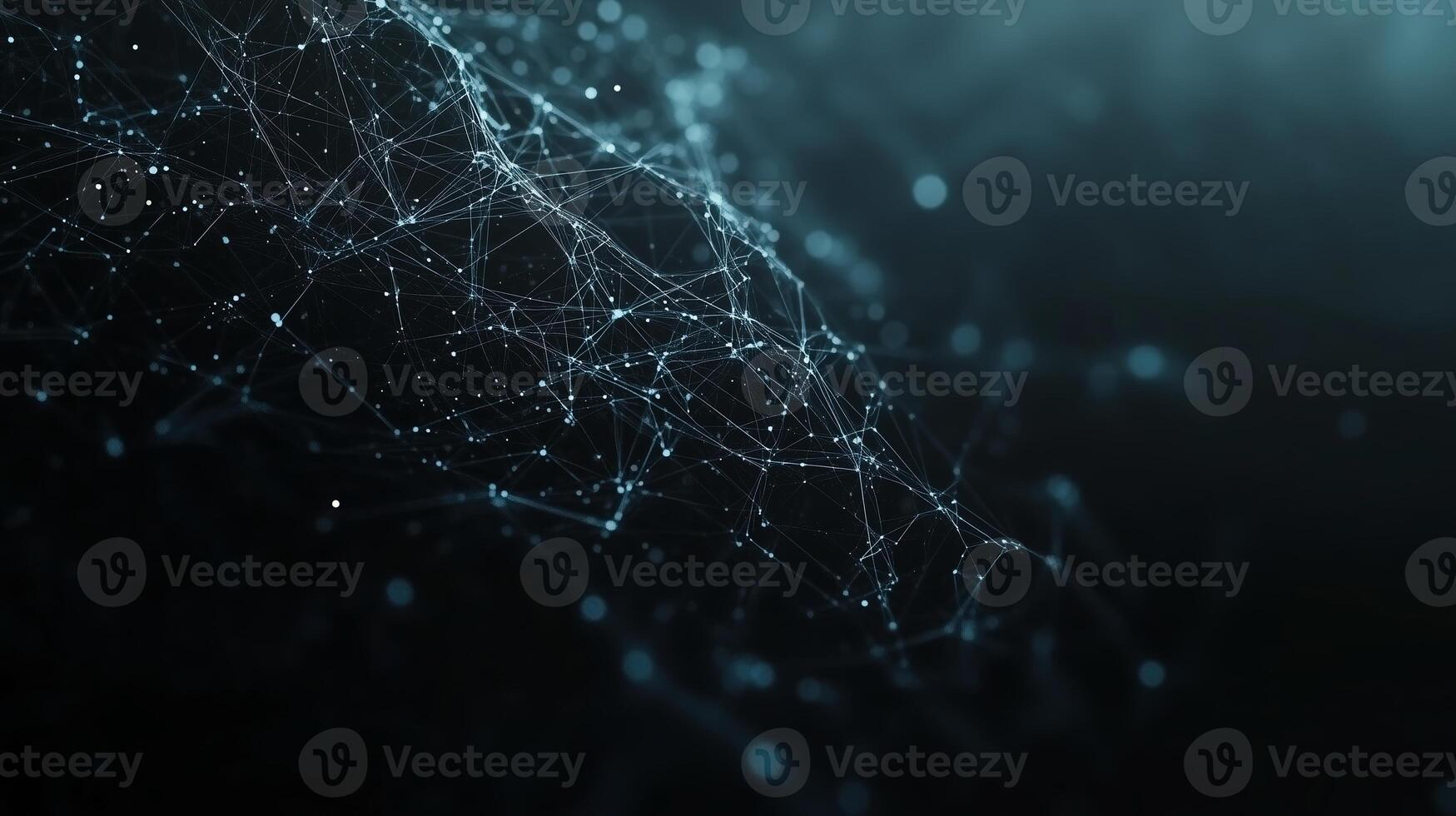 Connecting network of lines and dots creating a digital visual representation of data and technology photo