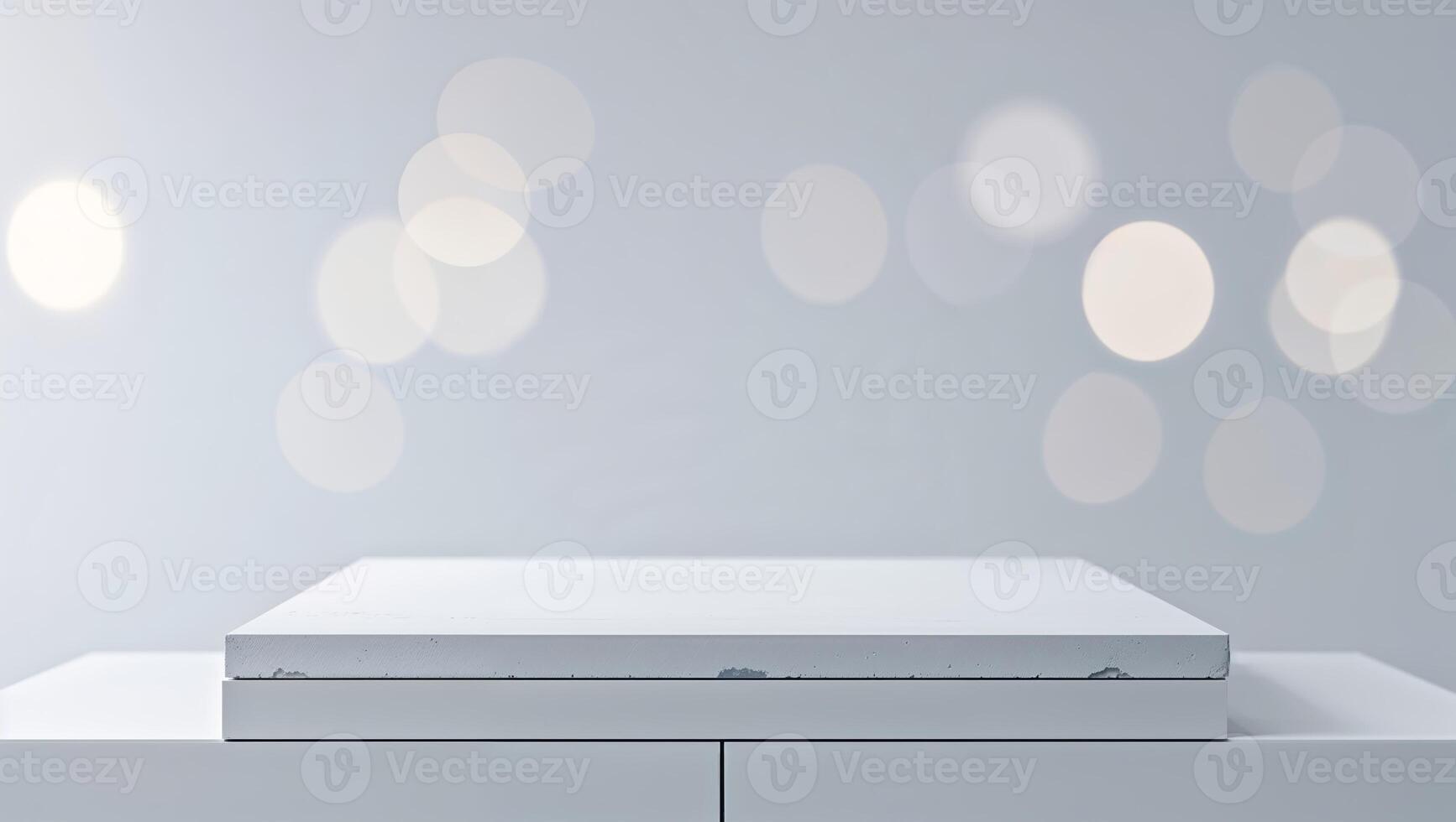 Minimalist display surface with a soft bokeh background for modern interior styling and artistic presentations photo