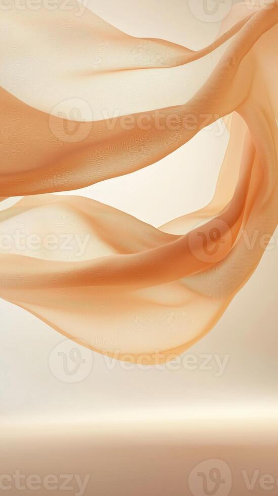 Soft flowing fabric against a neutral background showcasing elegant texture and movement photo