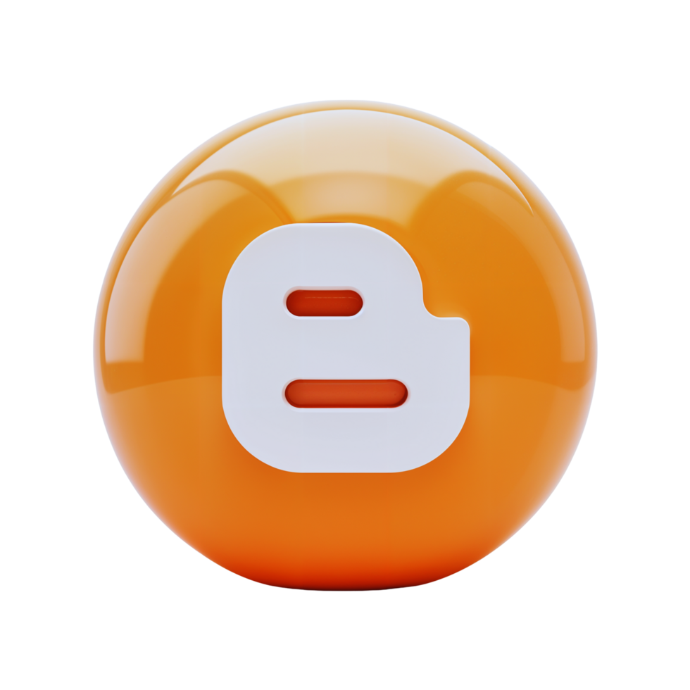 Bright orange spherical icon representing a blogging platform png