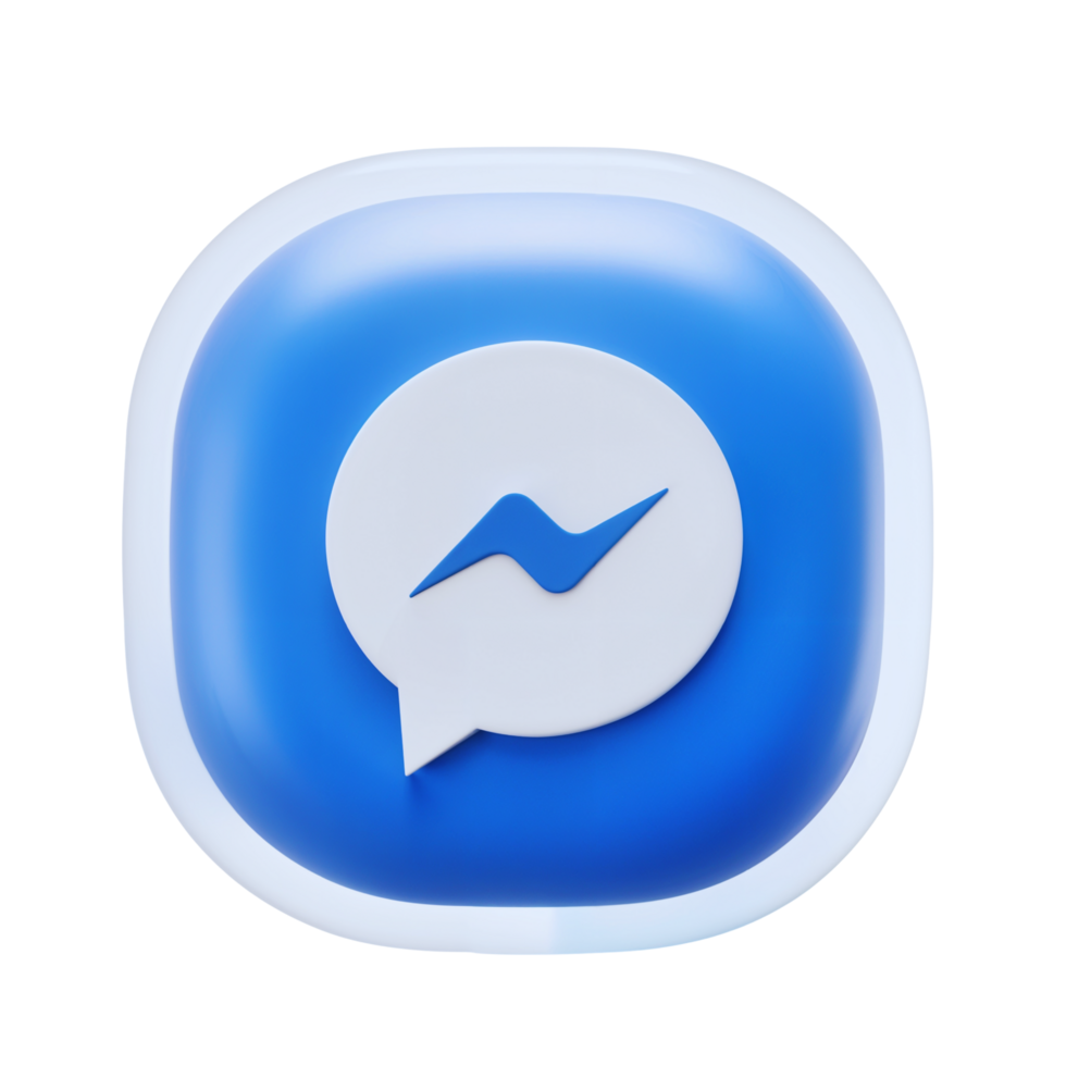 Communicating through a popular messaging app icon in blue png