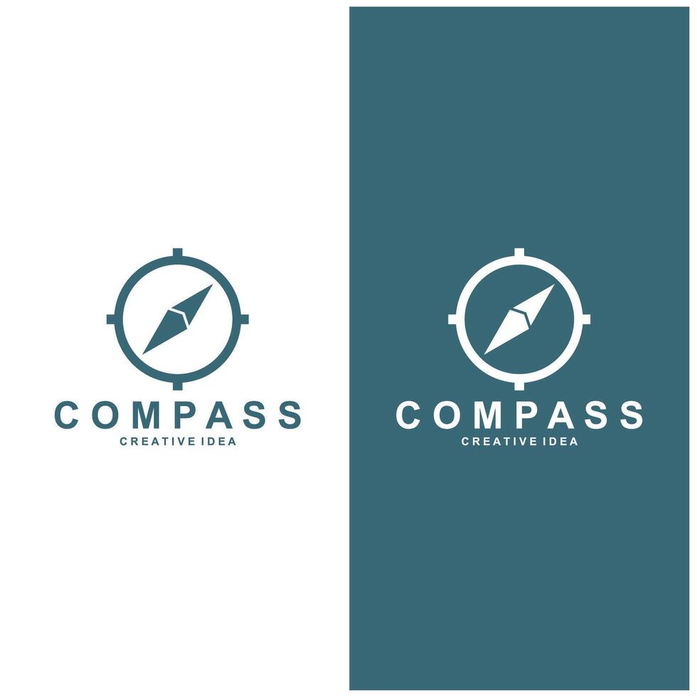 compass logo design concept illustration and line design vector