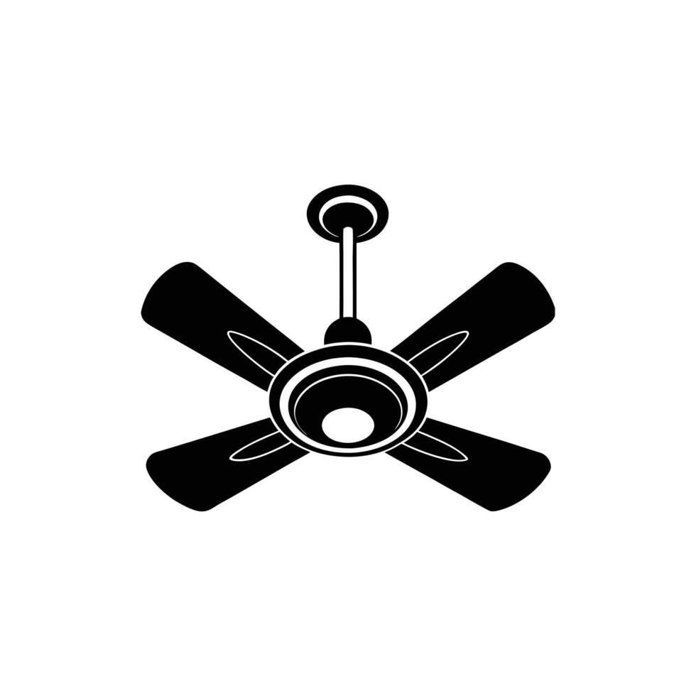 Simple 3D illustration of an electric fan with metal blades isolated on a white background vector