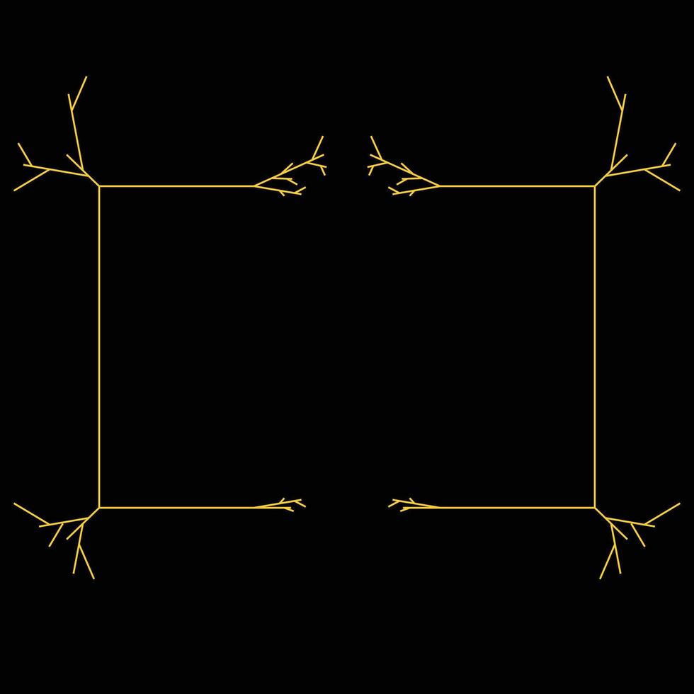 A frame with middle ages style that used for text decorations, golden frame with black background, suitable for invitation card and business card and print materials, good for for social media posts vector