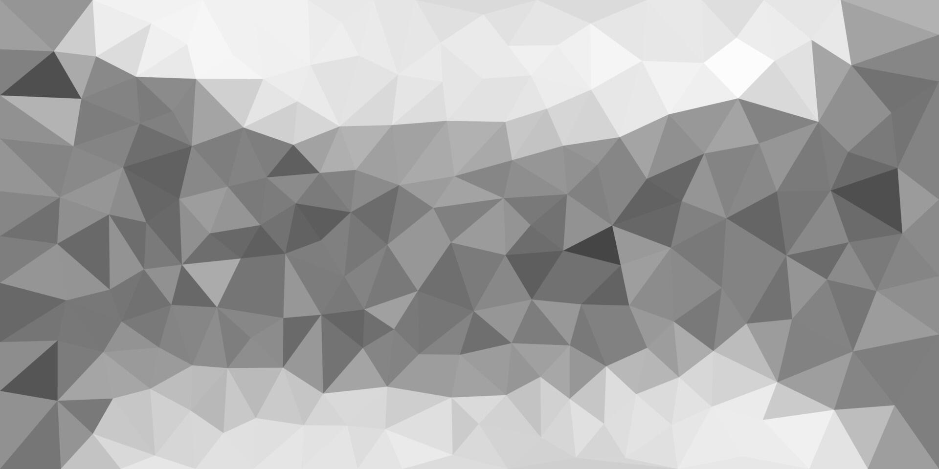 A grayscale low-poly abstract background with a mix of light and dark triangular patterns, creating a modern and geometric texture. vector