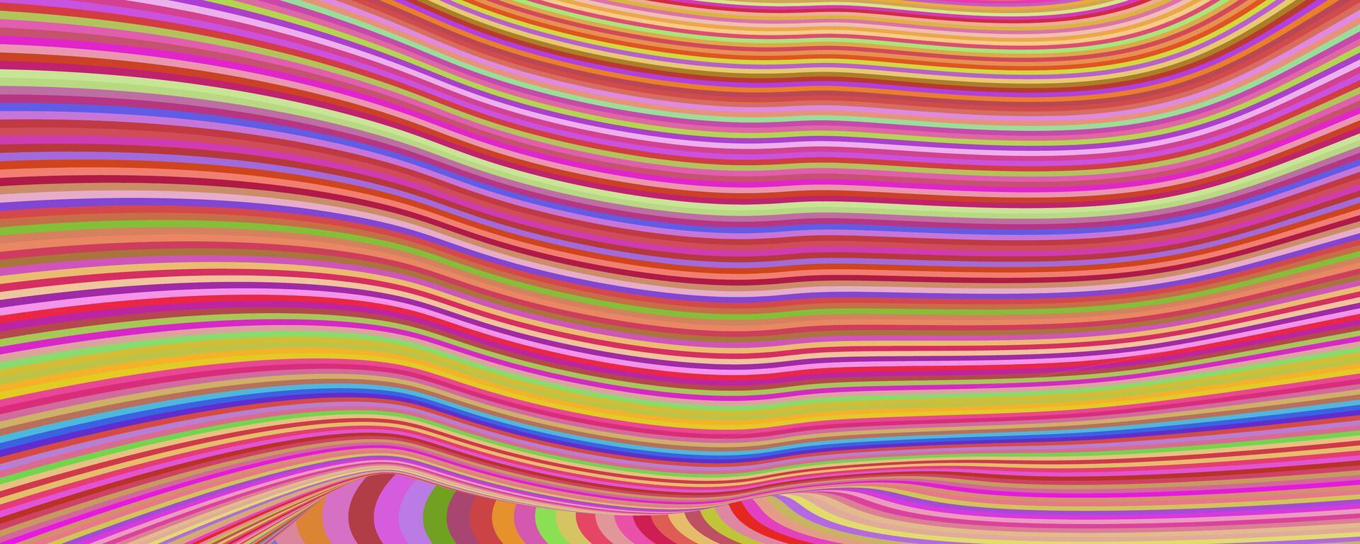 A vibrant abstract digital artwork featuring wavy, multicolored lines flowing harmoniously, creating a dynamic and energetic visual effect. vector
