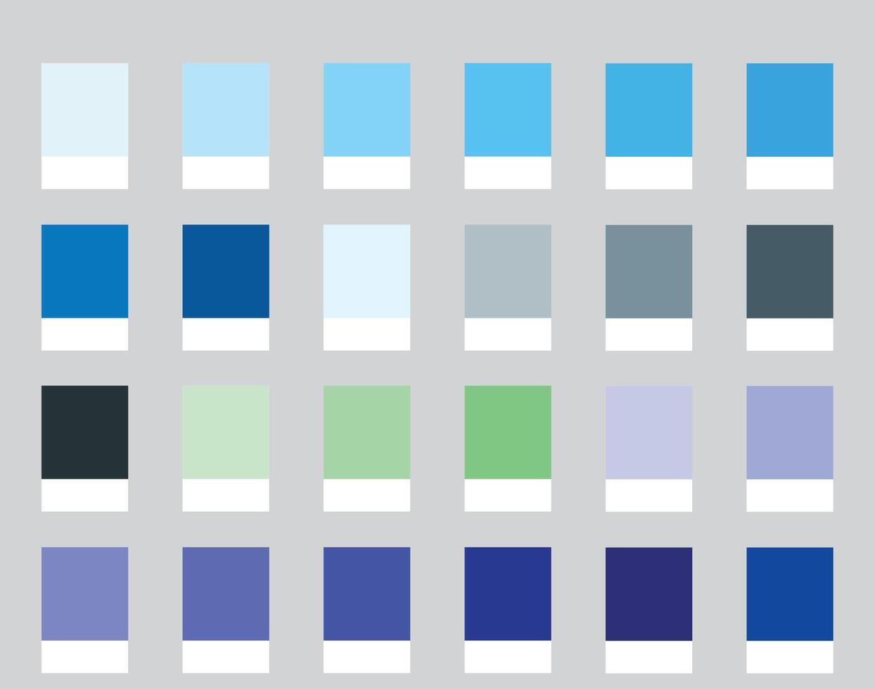 Color Palettes 24 Cool Colours of Frozen Tundra - Icey, Muted, Grey, Pastel Colors - Colour Scheme and Combinations vector