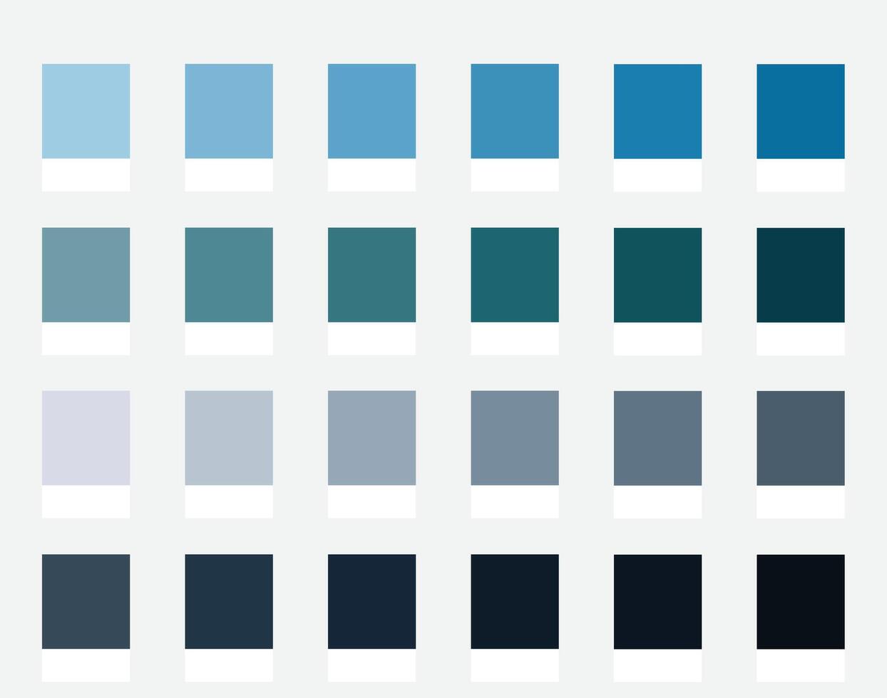 Color Palettes 24 Cool Shades of Winter - Blue, Purple, Deep Colors - Colour Scheme and Combinations vector