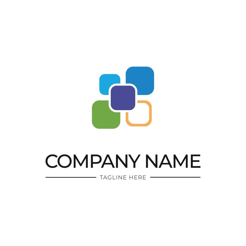 colorful tech logo design ideas vector