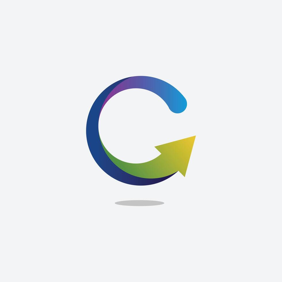 letter c logo design with arrow vector