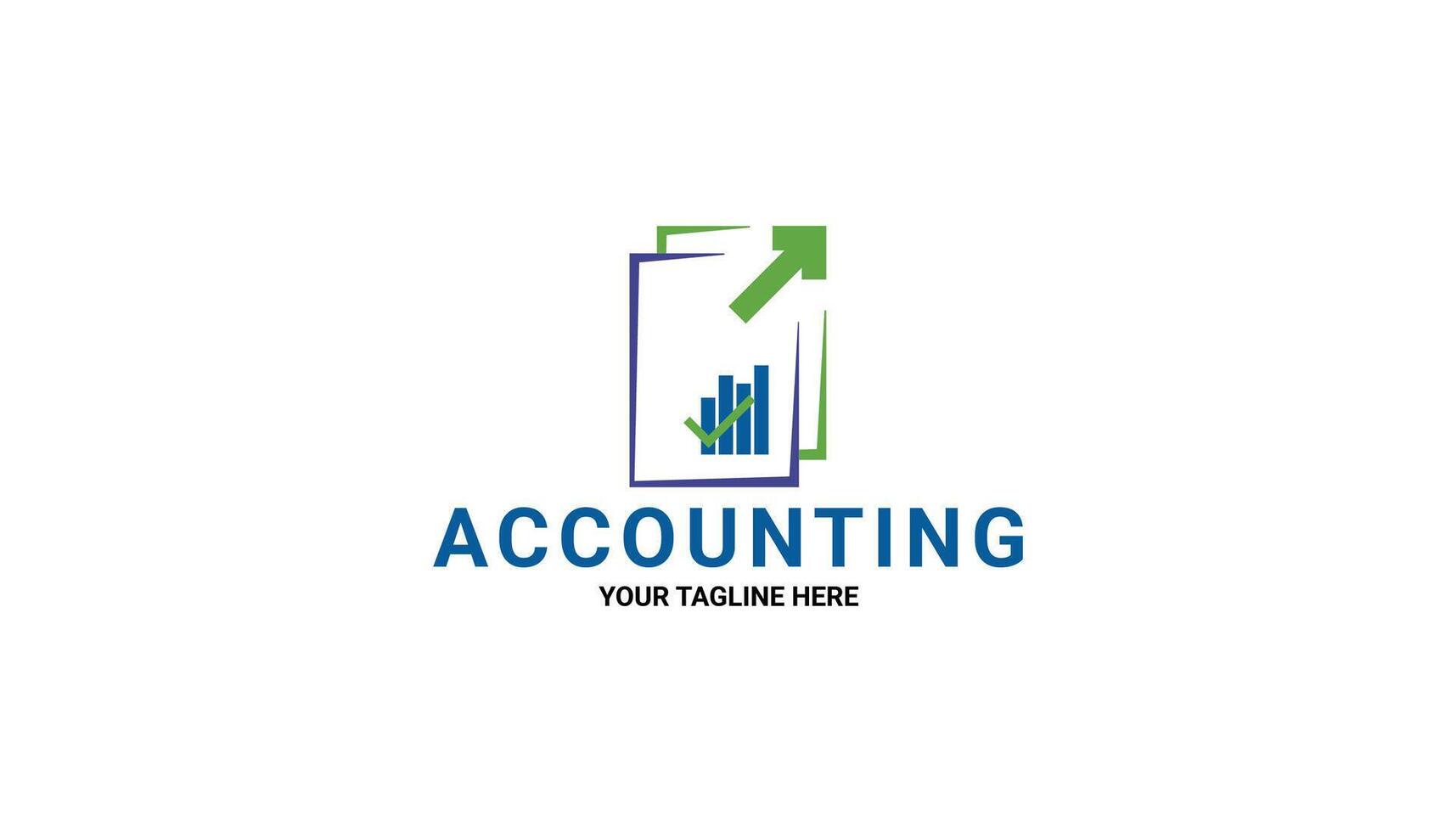 accounting logo template with chart and arrow up vector