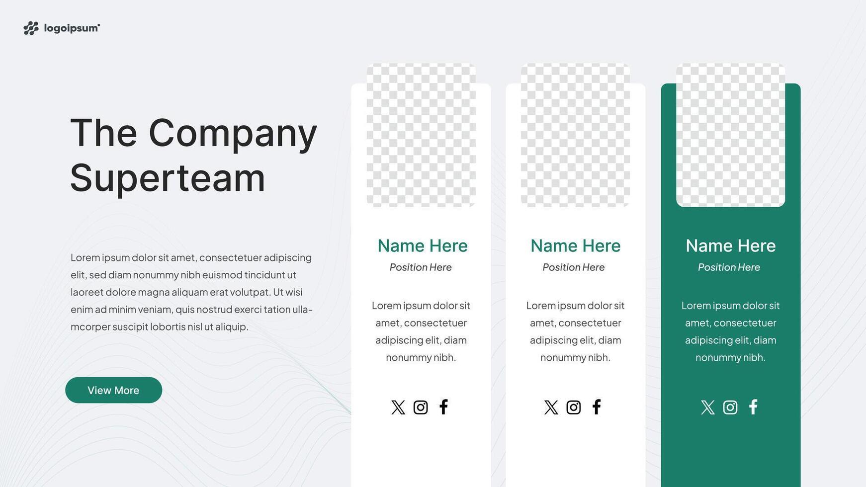 Elegant Team Showcase Presentation Slide vector