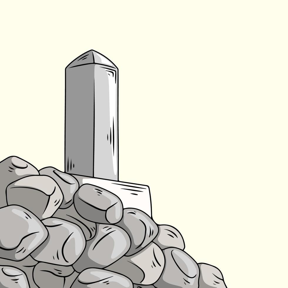Illustration of Jabal Rahmah in Mina vector