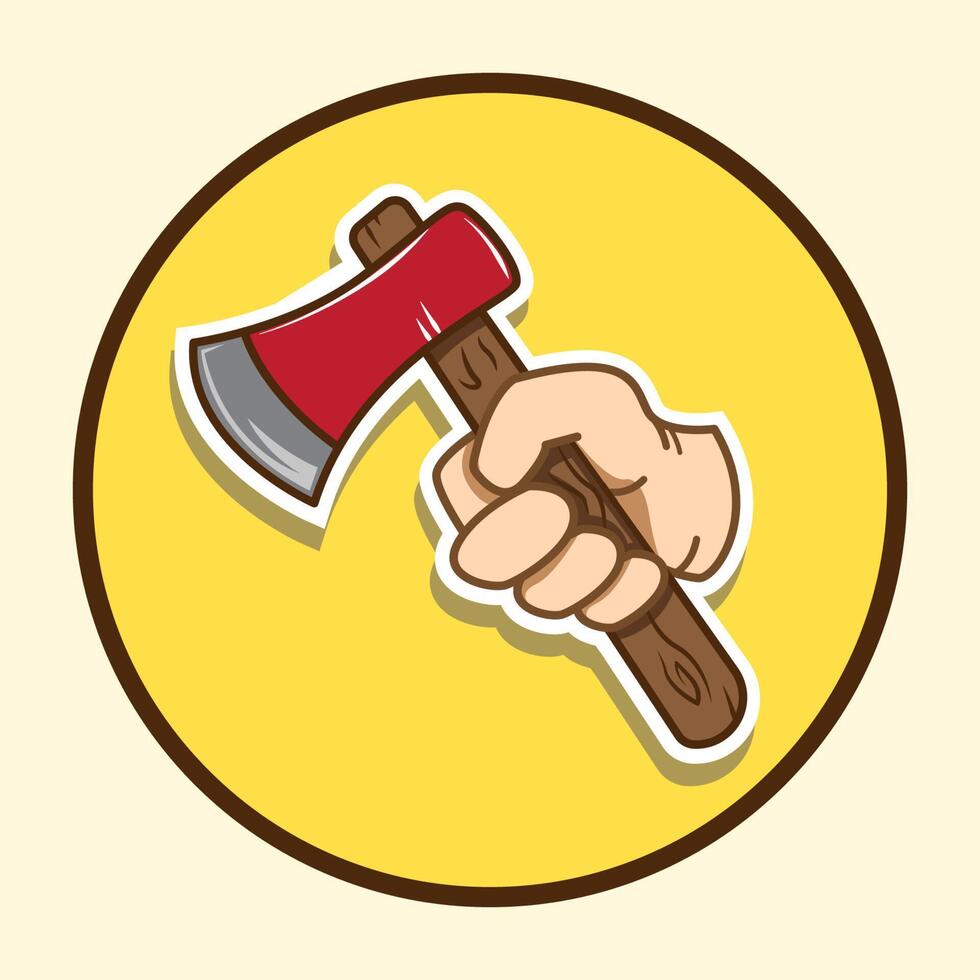 Hand Holdings Axe vector
