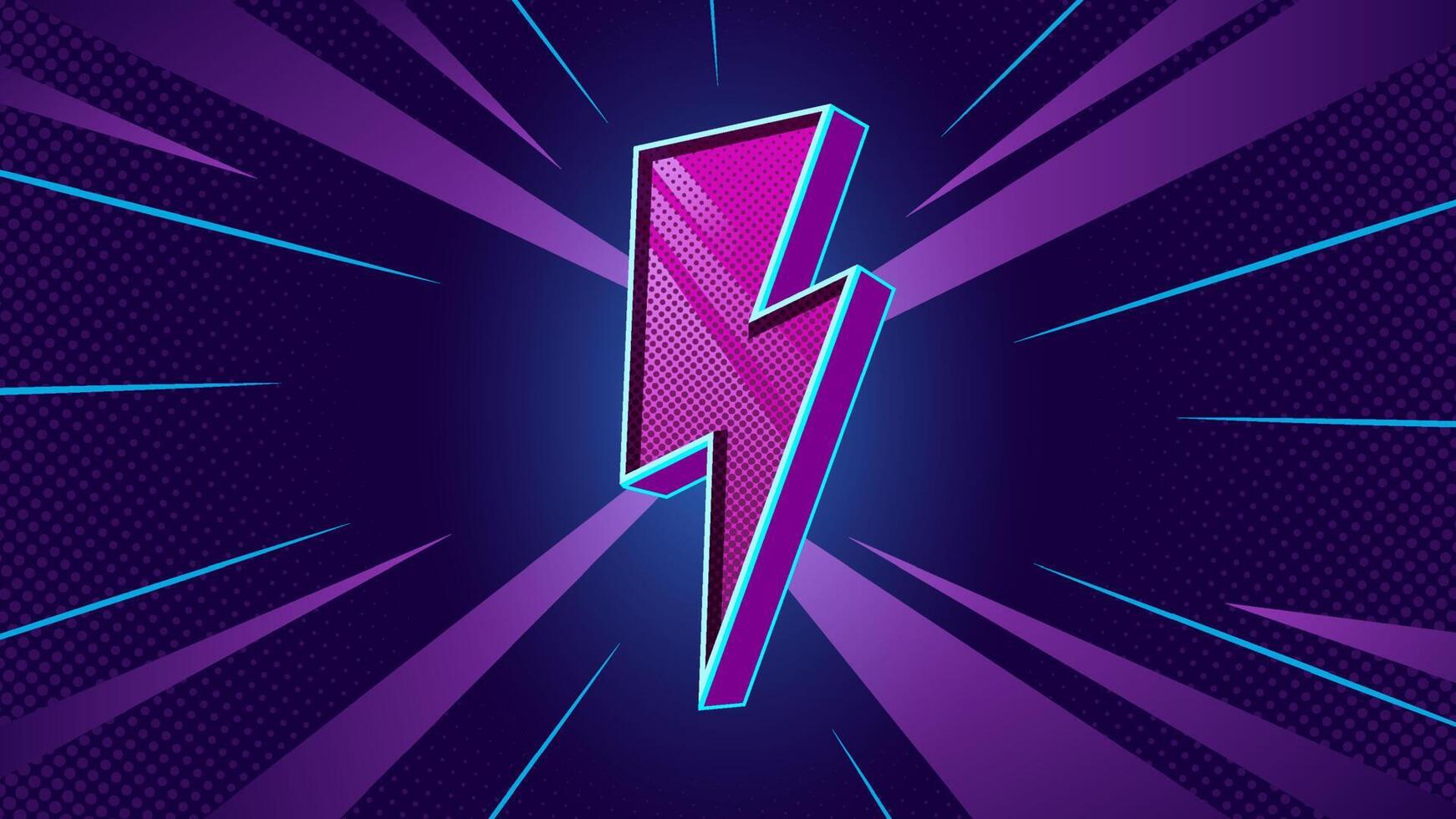 Comic With Purple Thunder Flash vector