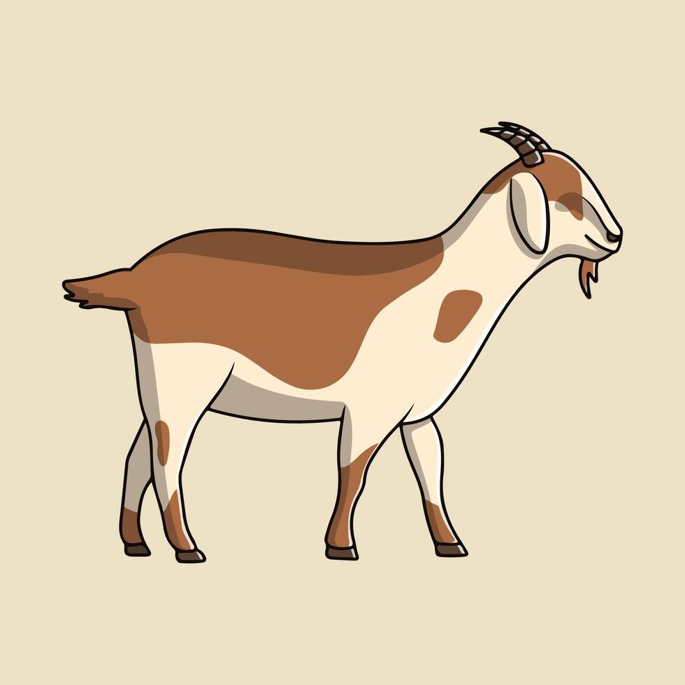 Illustration of a brown goat standing vector