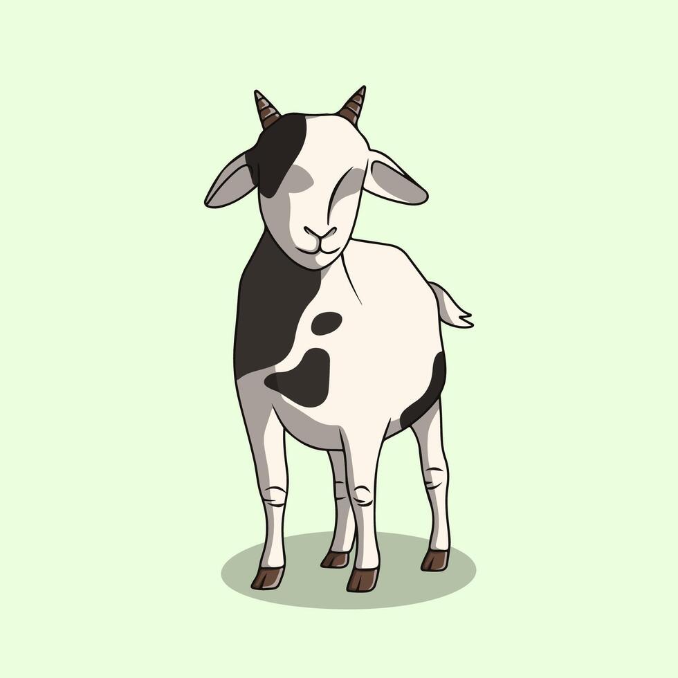 Illustration of a black and white goat standing vector