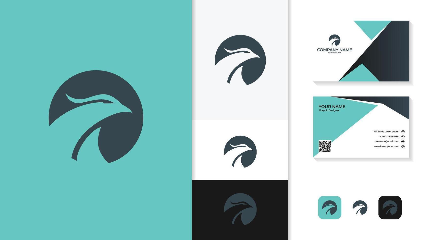 logo design including business cards, a simple and elegant falcon logo, masculine colors, suitable for men's fashion brands vector