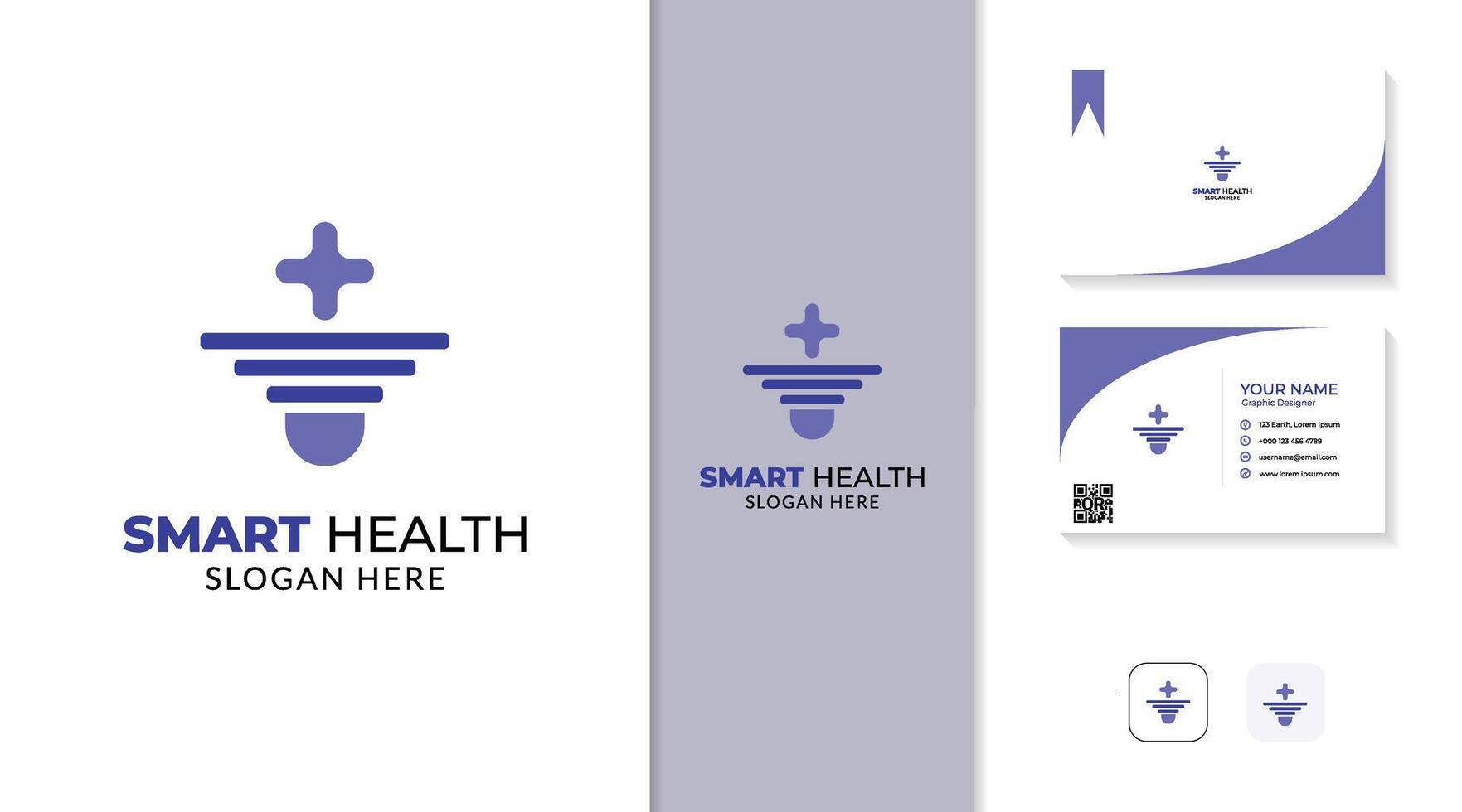health logo with combination of bull and cross symbol including business card design vector