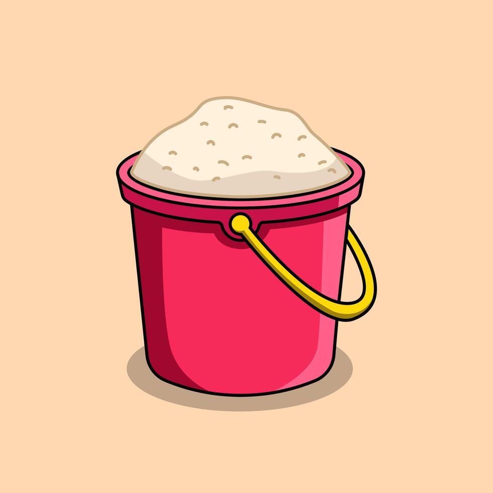 Illustration of beach sand in a bucket vector