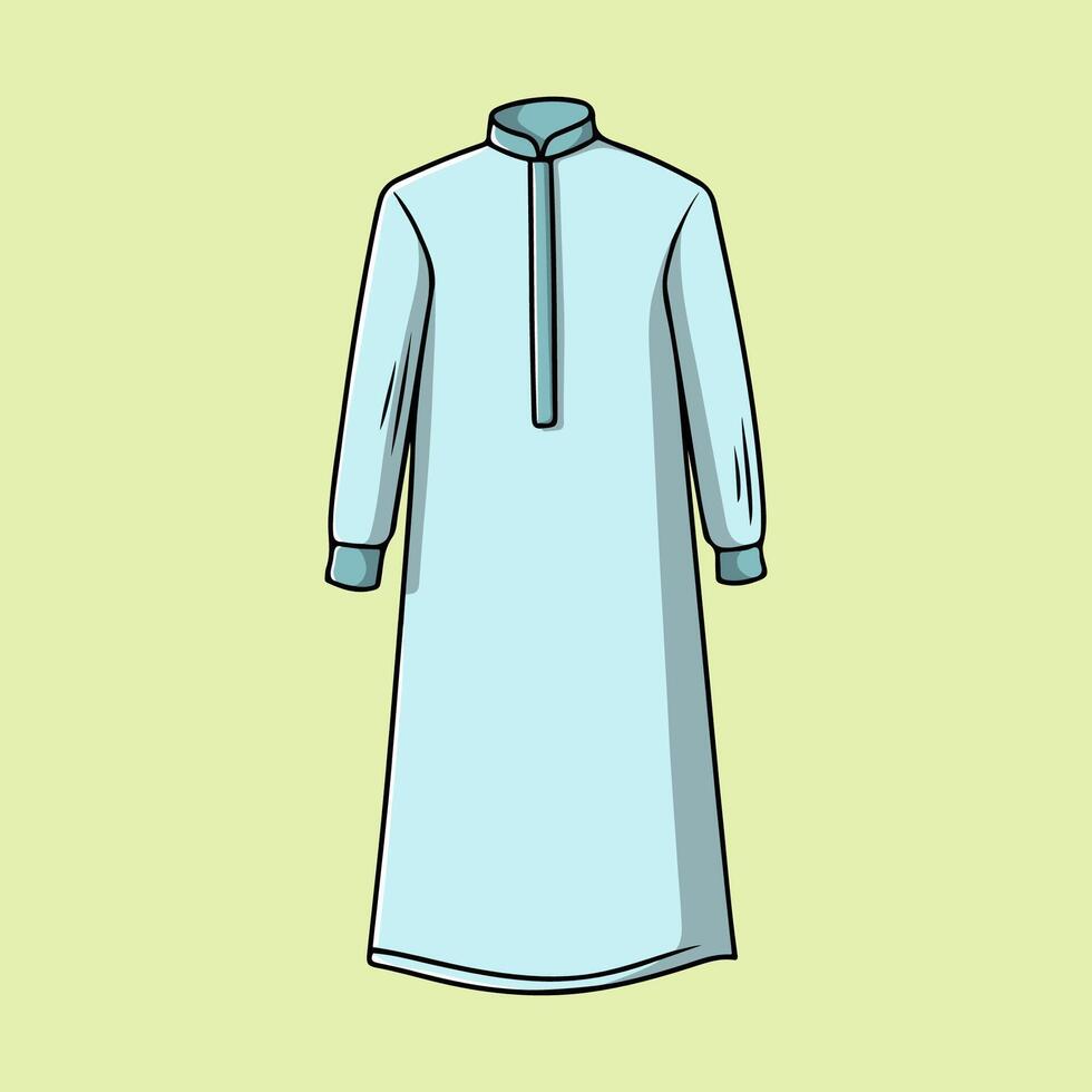 Muslim Men's Light Blue Kurta vector