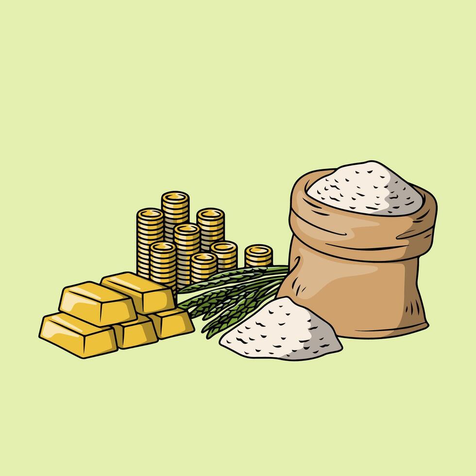 The concept of zakat fitrah and zakat maal vector