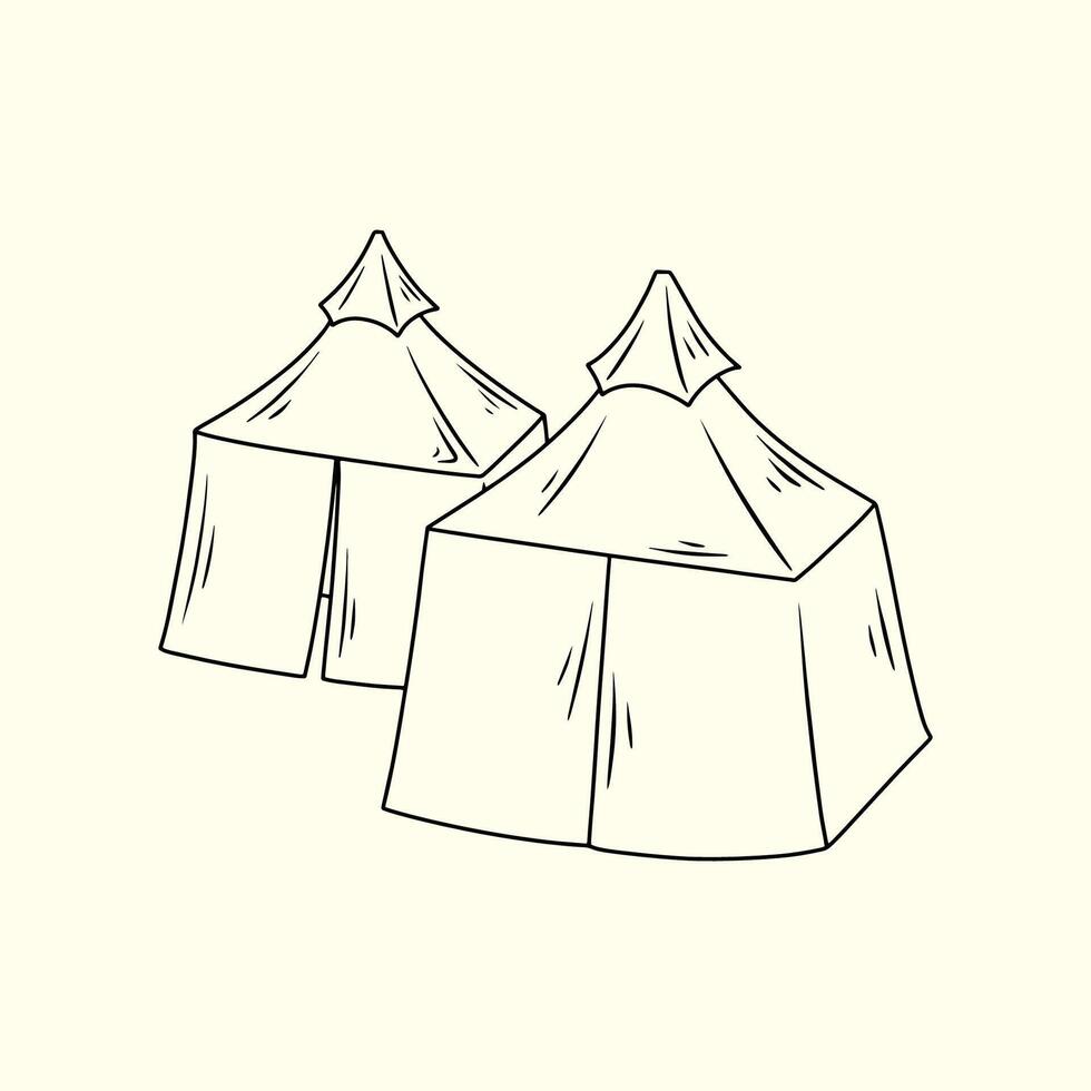 Tent in Mina on the day of Arafat vector