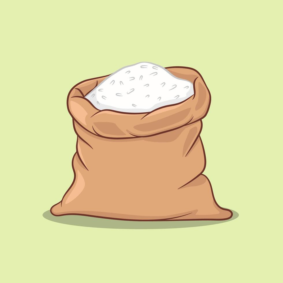 Lots of Rice in Hemp Bag vector