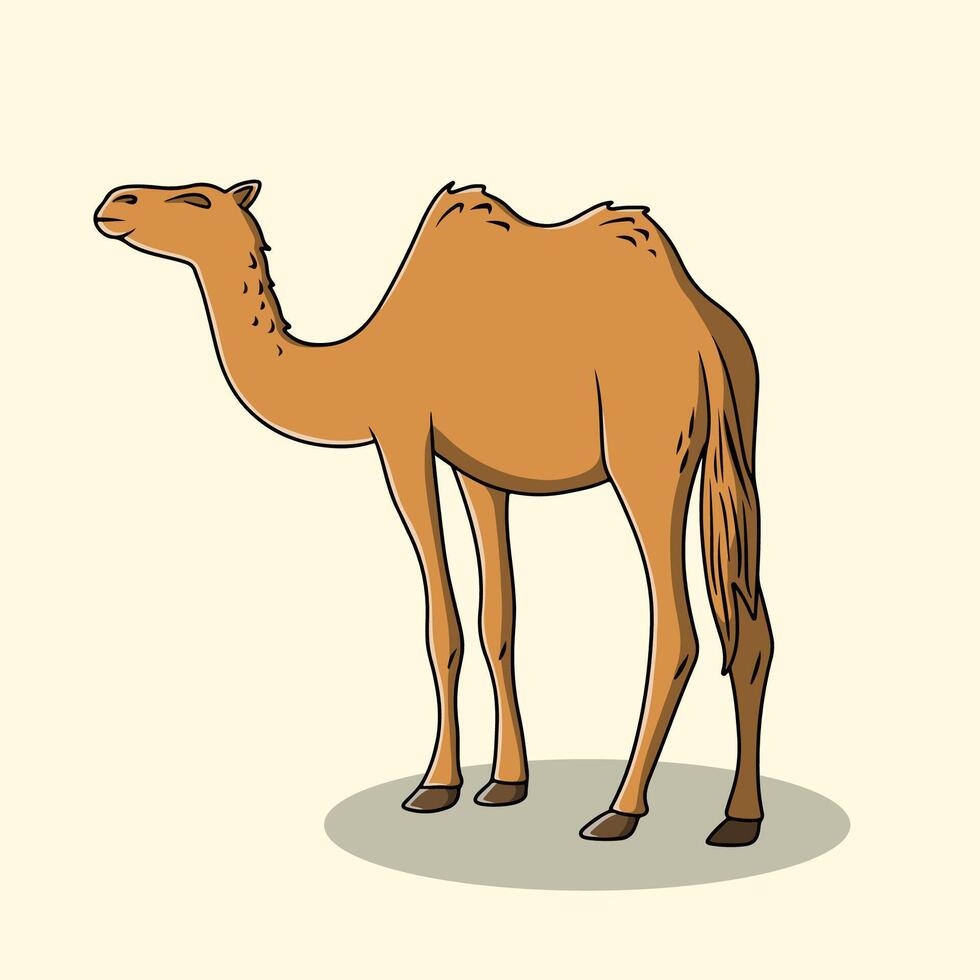 Adorable camel with two humps vector