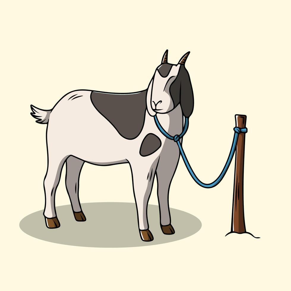 Goat Tethered to a Rope vector