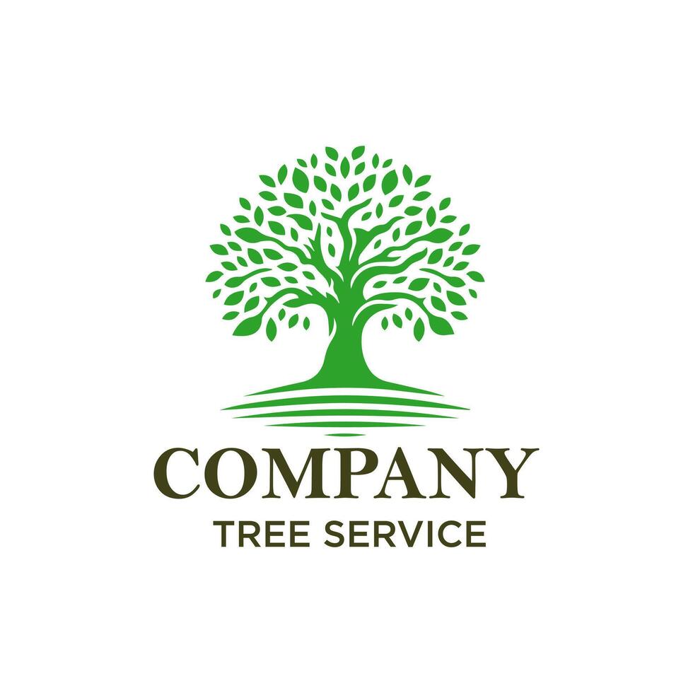 classic tree of life oak maple banyan tree logo design vector